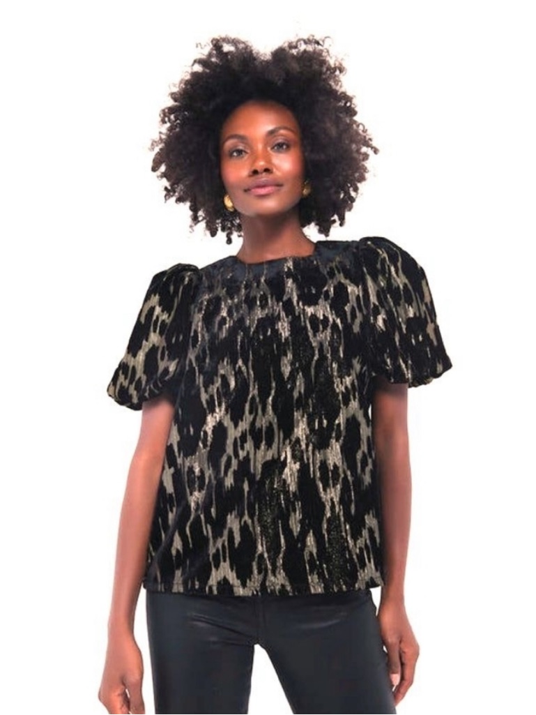 Tuckernuck Pomander Place Metallic Velvet Burnout Lyla Blouse Xl